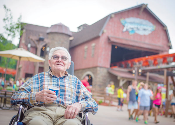 Wally relaxes after riding the Thunderbird at Holiday WorldThursday. “I rode it, I’m not going to do it again,” said Wally of his ride. Photo by Eric Tretter, courtesy Ferdinand News.