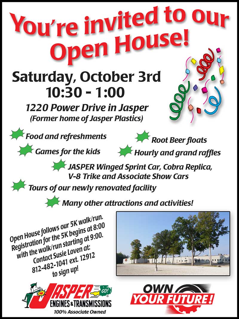 Jasper engines transmissions power drive open house dubois county