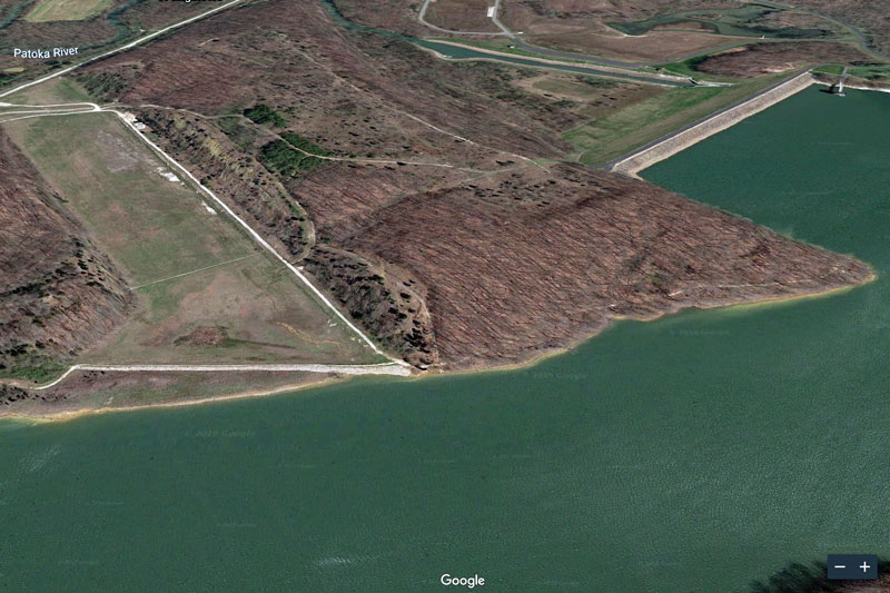 Patoka Lake Reservoir still high but not going over spillway Dubois