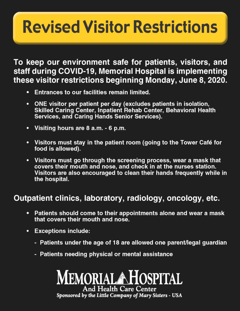 Hospitals to maintain visitation restrictions Dubois County Free