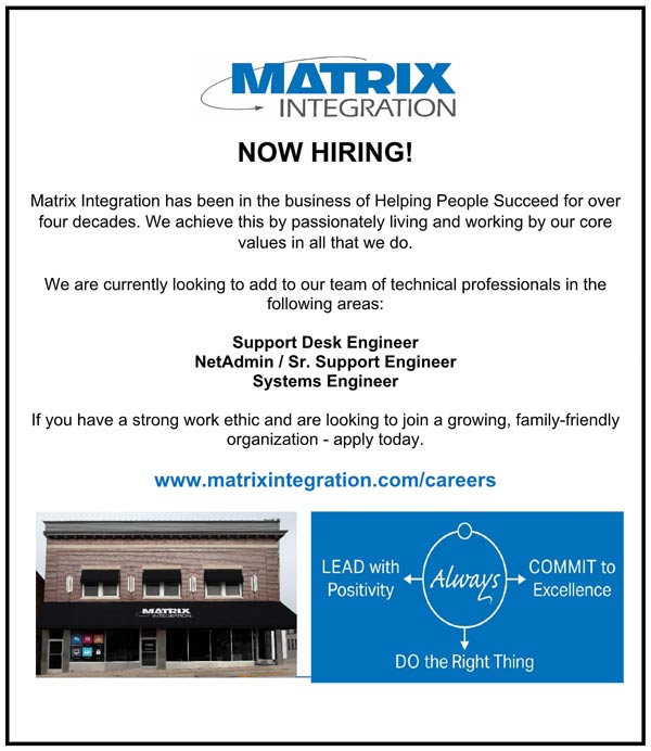Matrix Integration now hiring