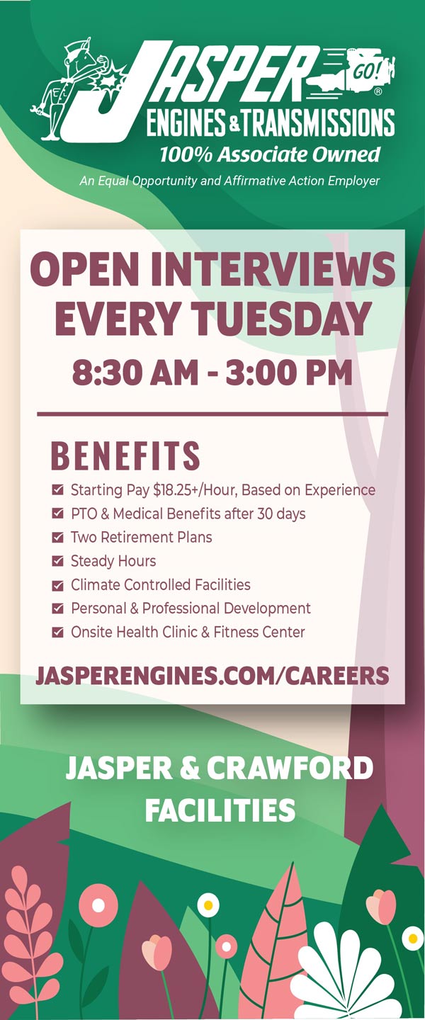Jasper Engines & Transmissions offering Open Interviews every Tuesday