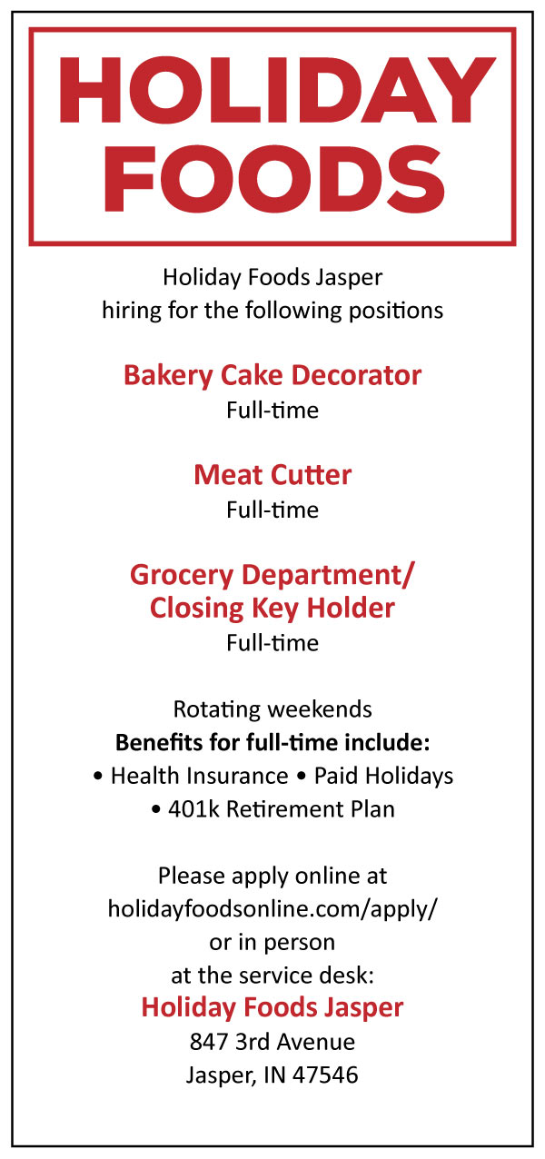 Holiday Foods Jasper now hiring