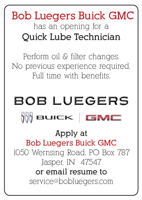 Bob Luegers seeking Quick Lube Technician